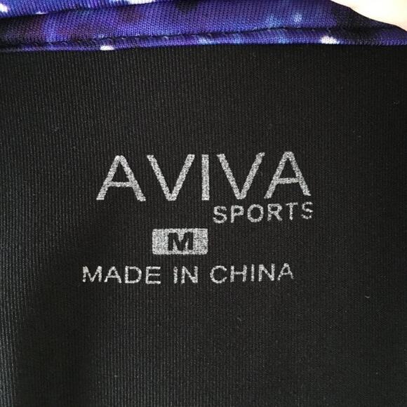 AVIVA Activewear Set Jacket and Shorts in Black Celestial Blue SZ M - Picture 11 of 14